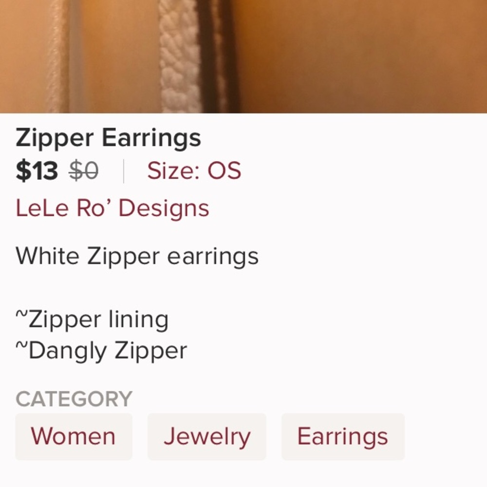 Zipper earrings - Picture 2 of 4